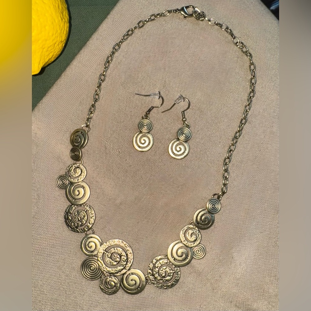 Bronze Necklace and Earring Set